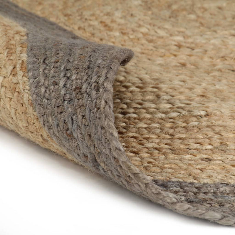 Load image into Gallery viewer, Vidaxl vloerkleed handgemaakt met grijze rand 240 cm jute