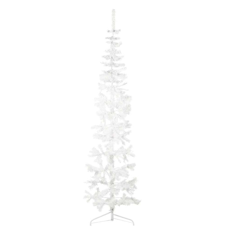 Load image into Gallery viewer, Vidaxl kunstkerstboom half met standaard smal 240 cm wit