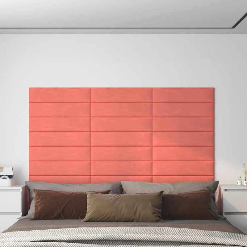 Load image into Gallery viewer, Vidaxl wandpanelen 12 st 1,08 m² 60x15 cm fluweel roze