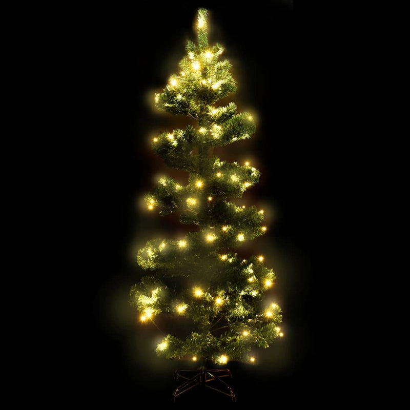 Load image into Gallery viewer, Vidaxl kunstkerstboom met verlichting en standaard 150 cm pvc groen