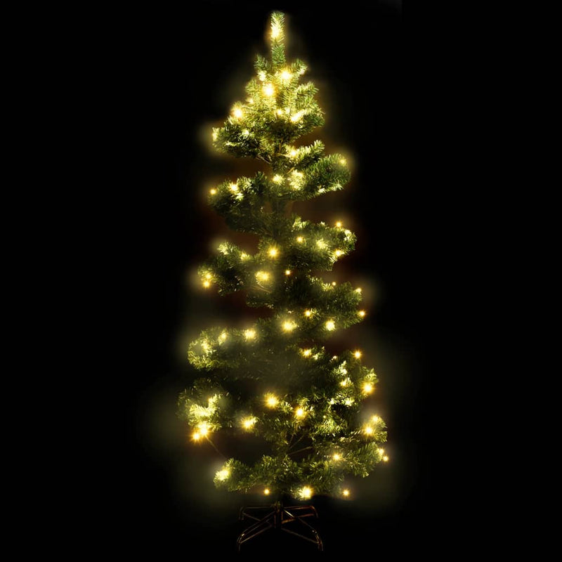 Load image into Gallery viewer, Vidaxl kunstkerstboom met verlichting en standaard 180 cm pvc groen