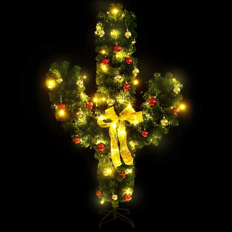 Load image into Gallery viewer, Vidaxl kerstcactus met standaard en led's 150 cm pvc groen