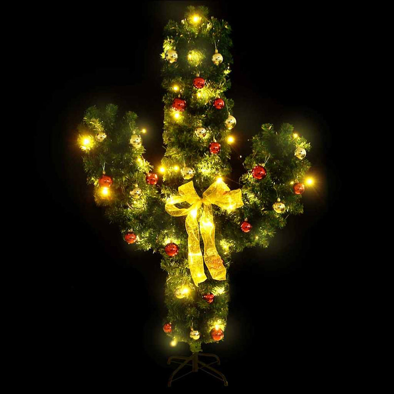 Load image into Gallery viewer, Vidaxl kerstcactus met standaard en led's 210 cm pvc groen