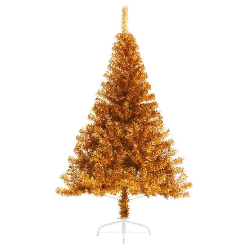 Load image into Gallery viewer, Vidaxl kunstkerstboom half met standaard 150 cm pet goudkleurig
