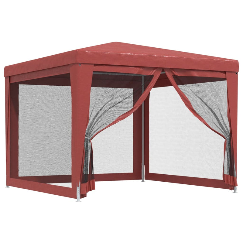 Load image into Gallery viewer, Vidaxl partytent met 4 mesh zijwanden 3x3 m hdpe rood