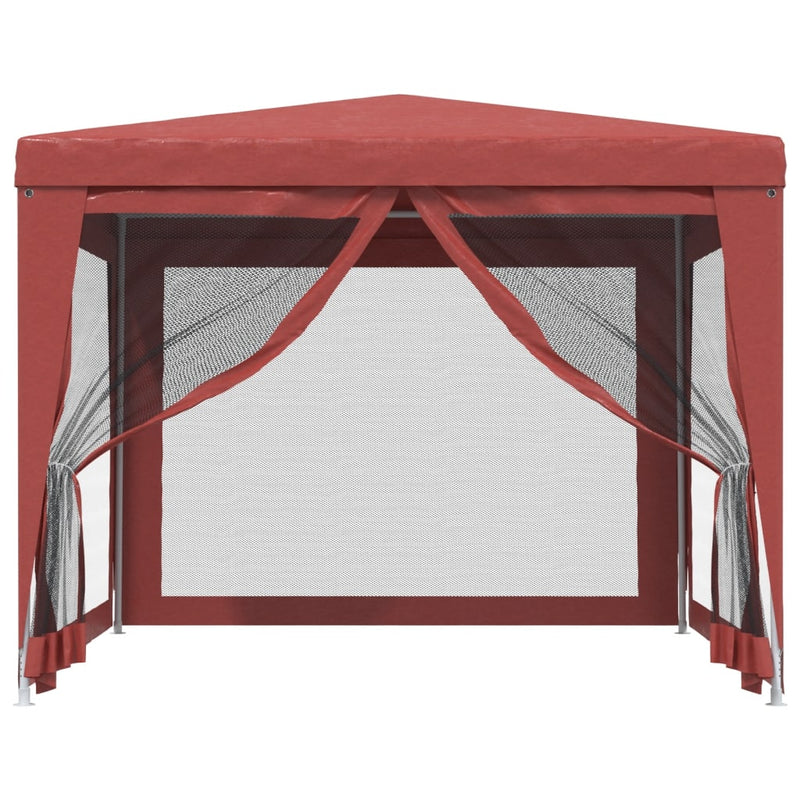 Load image into Gallery viewer, Vidaxl partytent met 4 mesh zijwanden 3x3 m hdpe rood