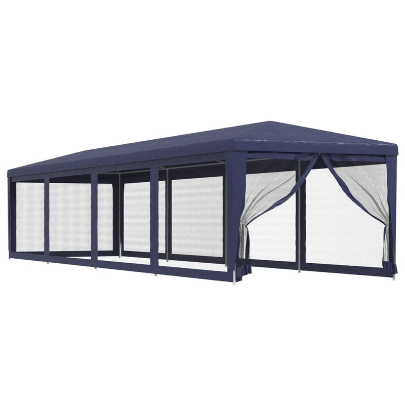 Load image into Gallery viewer, Vidaxl partytent met 10 mesh zijwanden 3x12 m hdpe blauw