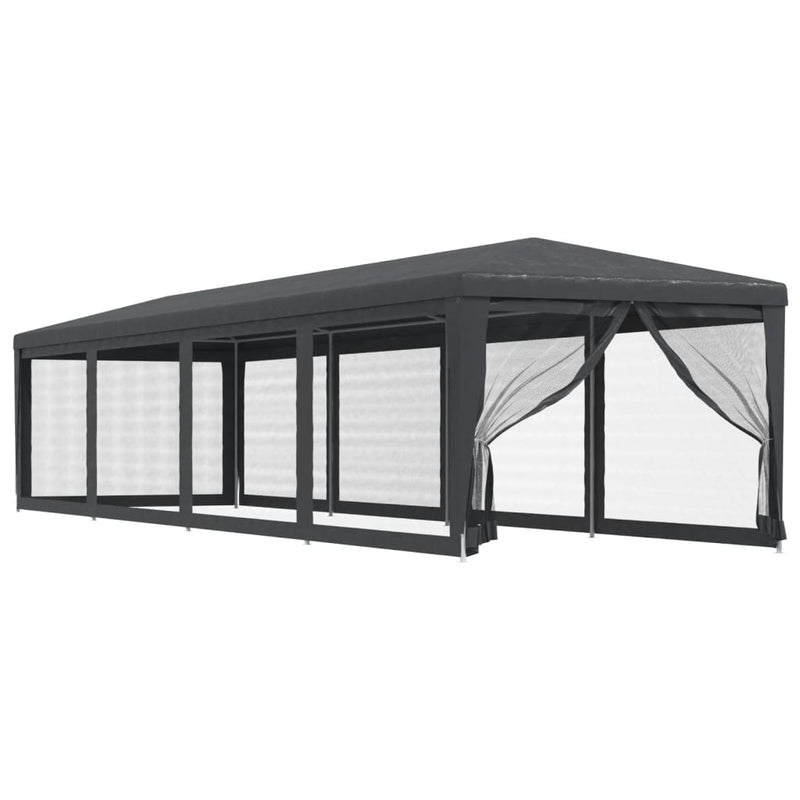 Load image into Gallery viewer, Vidaxl partytent met 10 mesh zijwanden 3x12 m hdpe antracietkleurig