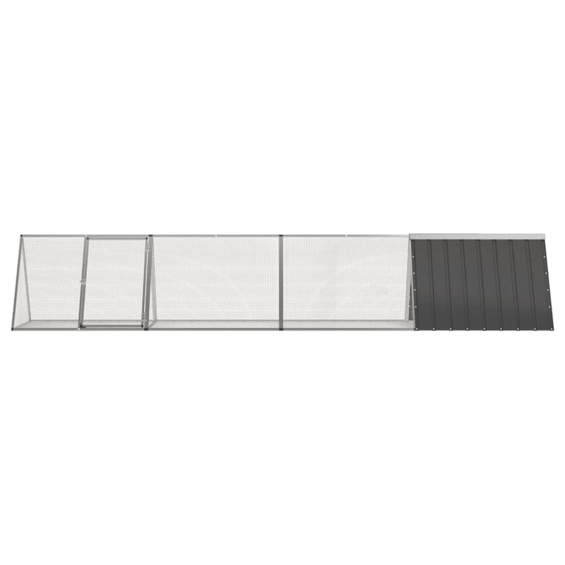 Afbeelding laden in galerijviewer, Vidaxl konijnenhok 403,5x80,5x71 cm gegalvaniseerd staal antraciet