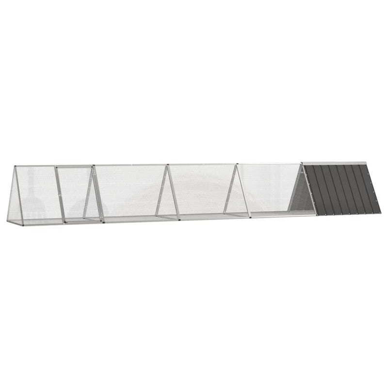 Afbeelding laden in galerijviewer, Vidaxl konijnenhok 504,5x80,5x71 cm gegalvaniseerd staal antraciet