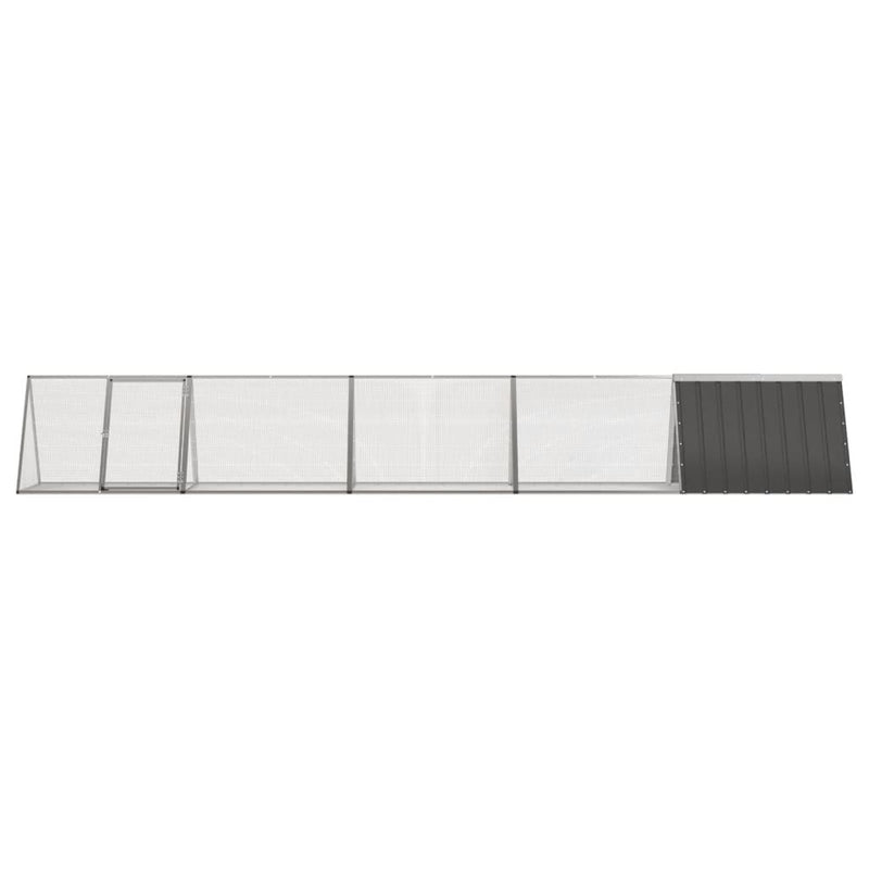 Afbeelding laden in galerijviewer, Vidaxl konijnenhok 504,5x80,5x71 cm gegalvaniseerd staal antraciet