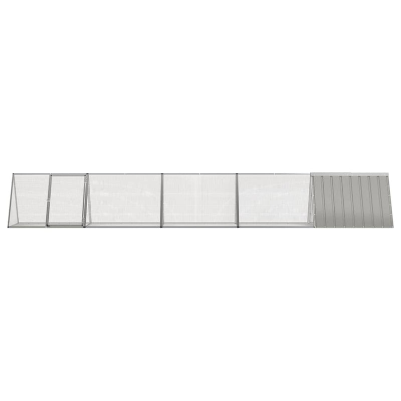 Afbeelding laden in galerijviewer, Vidaxl konijnenhok 504,5x80,5x71 cm gegalvaniseerd staal grijs