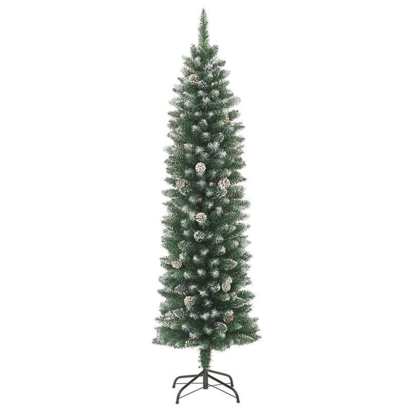 Load image into Gallery viewer, Vidaxl kunstkerstboom smal met standaard 210 cm pvc