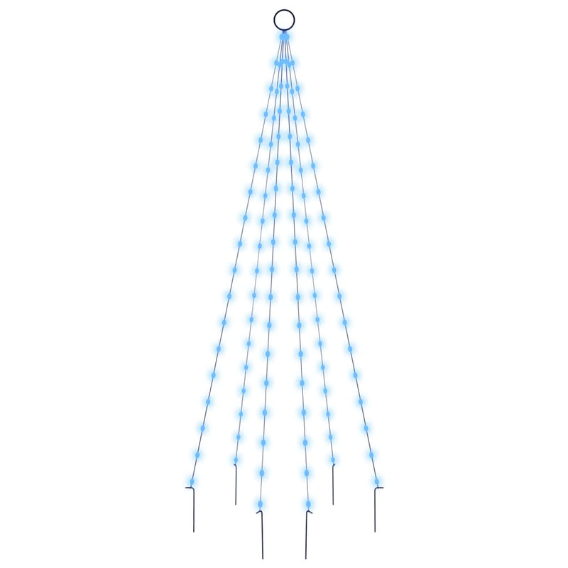 Load image into Gallery viewer, Vidaxl vlaggenmast kerstboom 108 led's blauw 180 cm