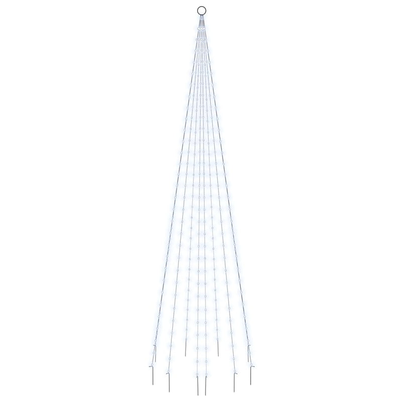 Load image into Gallery viewer, VidaXL Vlaggenmast kerstboom 310 LED's koudwit 300 cm