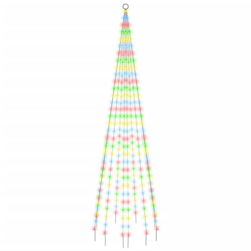 Load image into Gallery viewer, VidaXL Vlaggenmast kerstboom 310 LED's meerkleurig 300 cm