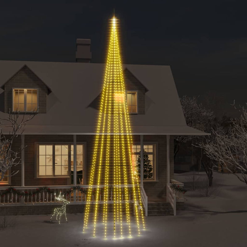 Afbeelding laden in galerijviewer, Vidaxl vlaggenmast kerstboom 1134 led's warmwit 800 cm