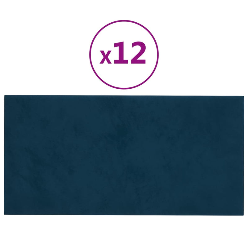 Load image into Gallery viewer, VidaXL Wandpanelen 12 st 2,16 m² 60x30 cm fluweel blauw