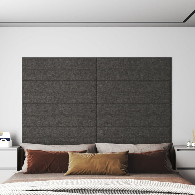 Load image into Gallery viewer, Vidaxl wandpanelen 12 st 1,62 m² 90x15 cm stof donkergrijs