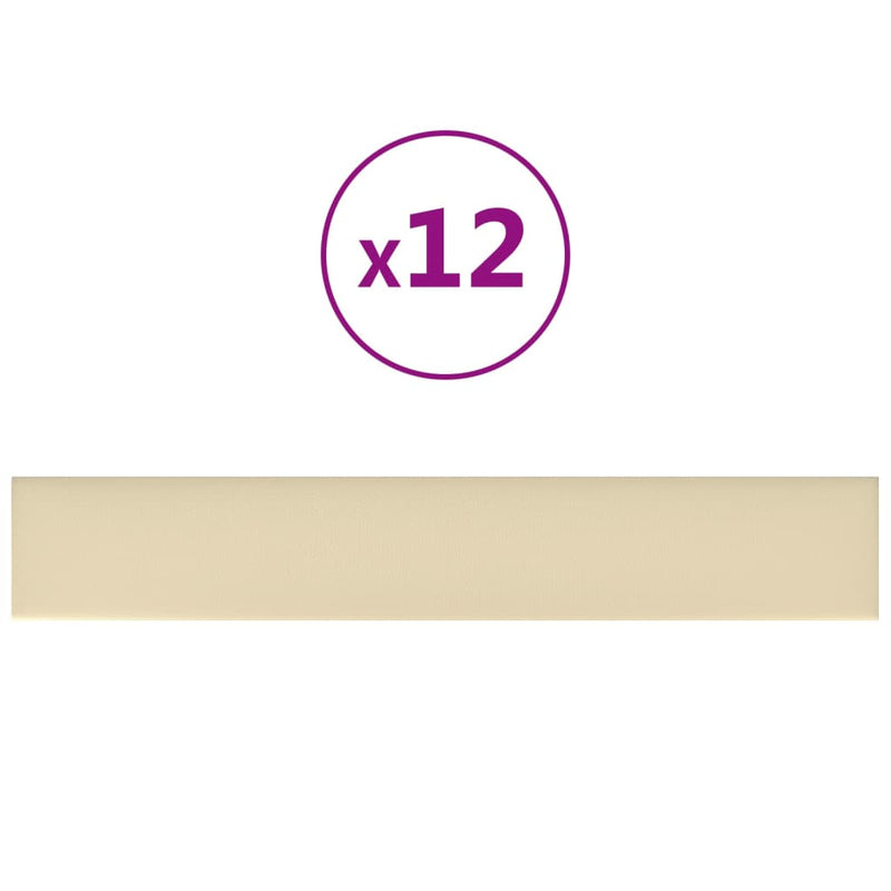 Load image into Gallery viewer, VidaXL Wandpanelen 12 st 1,62 m² 90x15 cm kunstleer crèmekleurig