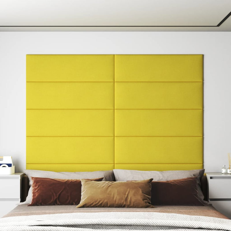 Load image into Gallery viewer, VidaXL Wandpanelen 12 st 3,24 m² 90x30 cm stof lichtgeel