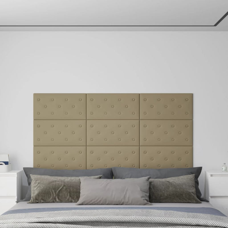 Load image into Gallery viewer, Vidaxl wandpanelen 12 st 2,16 m² 60 x 30 cm kunstleer cappuccinokleur