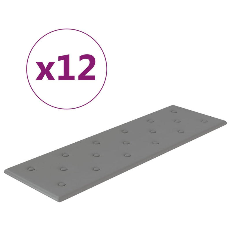Load image into Gallery viewer, VidaXL Wandpanelen 12 st 3,24 m² 90x30 cm kunstleer grijs