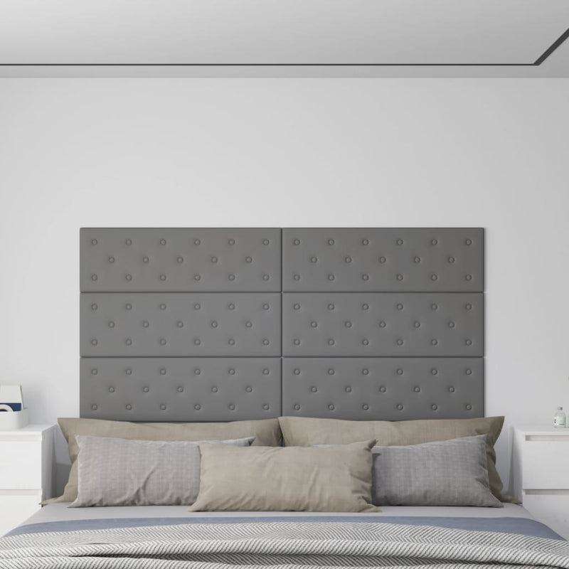 Load image into Gallery viewer, VidaXL Wandpanelen 12 st 3,24 m² 90x30 cm kunstleer grijs