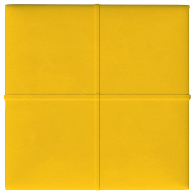 Afbeelding laden in galerijviewer, Vidaxl wandpanelen 12 st 1,08 m² 30x30 cm fluweel geel