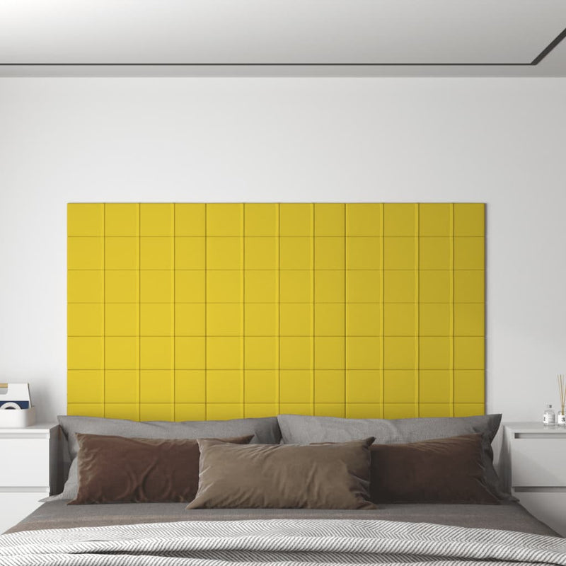 Load image into Gallery viewer, VidaXL Wandpanelen 12 st 1,08 m² 60x15 cm stof lichtgeel