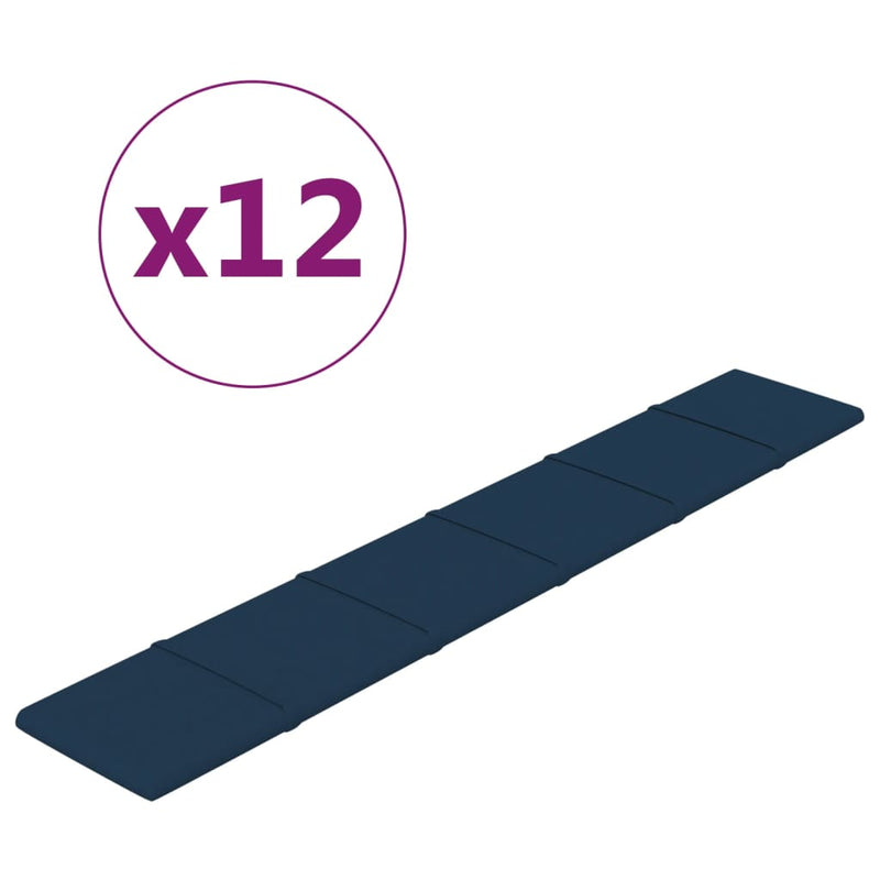 Load image into Gallery viewer, Vidaxl wandpanelen 12 st 1,62 m² 90x15 cm fluweel blauw