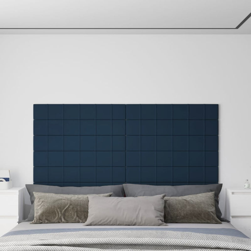 Load image into Gallery viewer, Vidaxl wandpanelen 12 st 1,62 m² 90x15 cm fluweel blauw