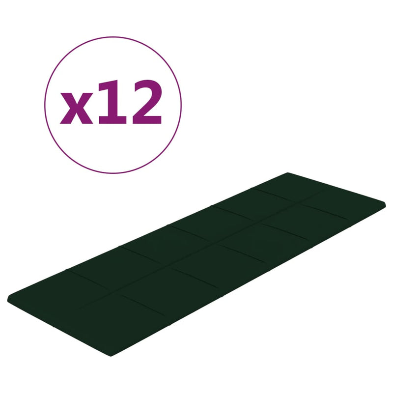 Load image into Gallery viewer, VidaXL Wandpanelen 12 st 3,24 m² 90x30 cm fluweel donkergroen
