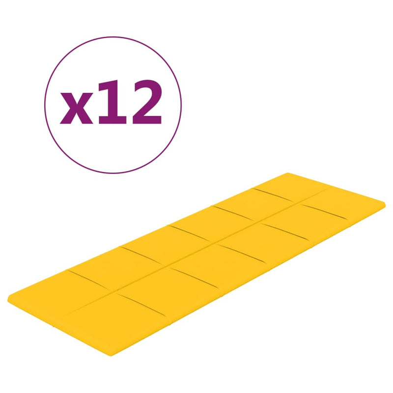 Load image into Gallery viewer, VidaXL Wandpanelen 12 st 3,24 m² 90x30 cm fluweel geel