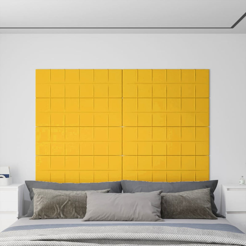 Load image into Gallery viewer, VidaXL Wandpanelen 12 st 3,24 m² 90x30 cm fluweel geel