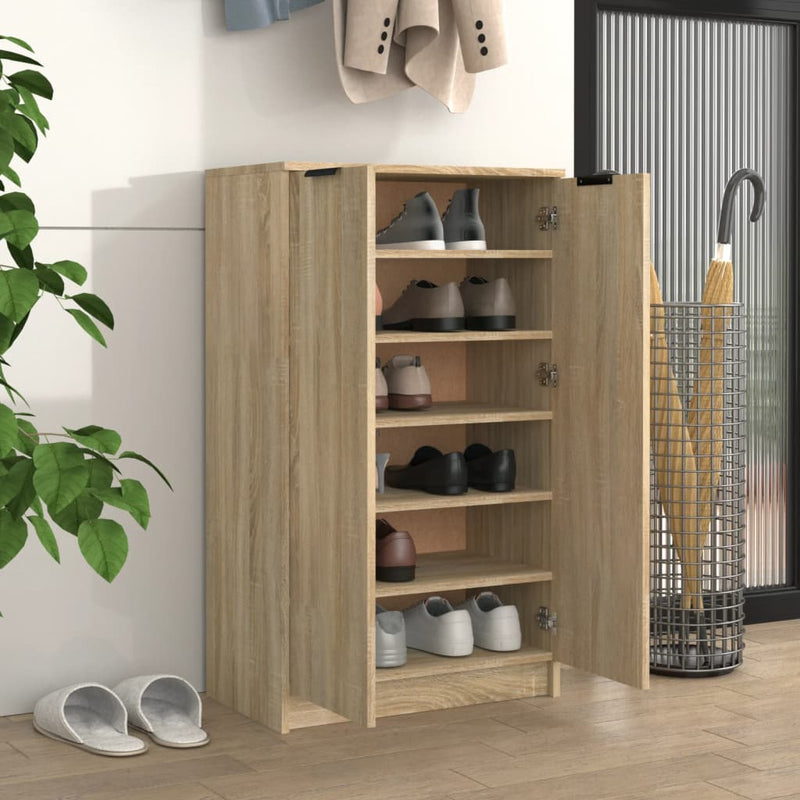Load image into Gallery viewer, VidaXL Schoenenkast 59x35x100 cm bewerkt hout sonoma eikenkleurig