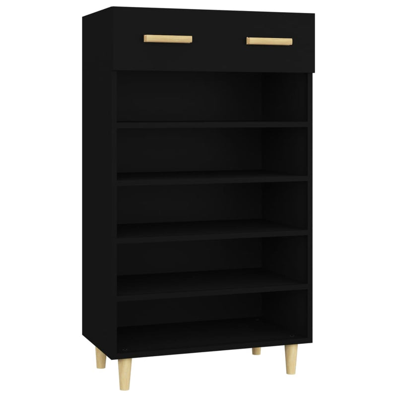 Load image into Gallery viewer, Vidaxl schoenenkast 60x35x105 cm bewerkt hout zwart
