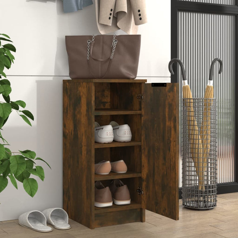 Load image into Gallery viewer, VidaXL Schoenenkast 30x35x70 cm bewerkt hout gerookt eikenkleurig