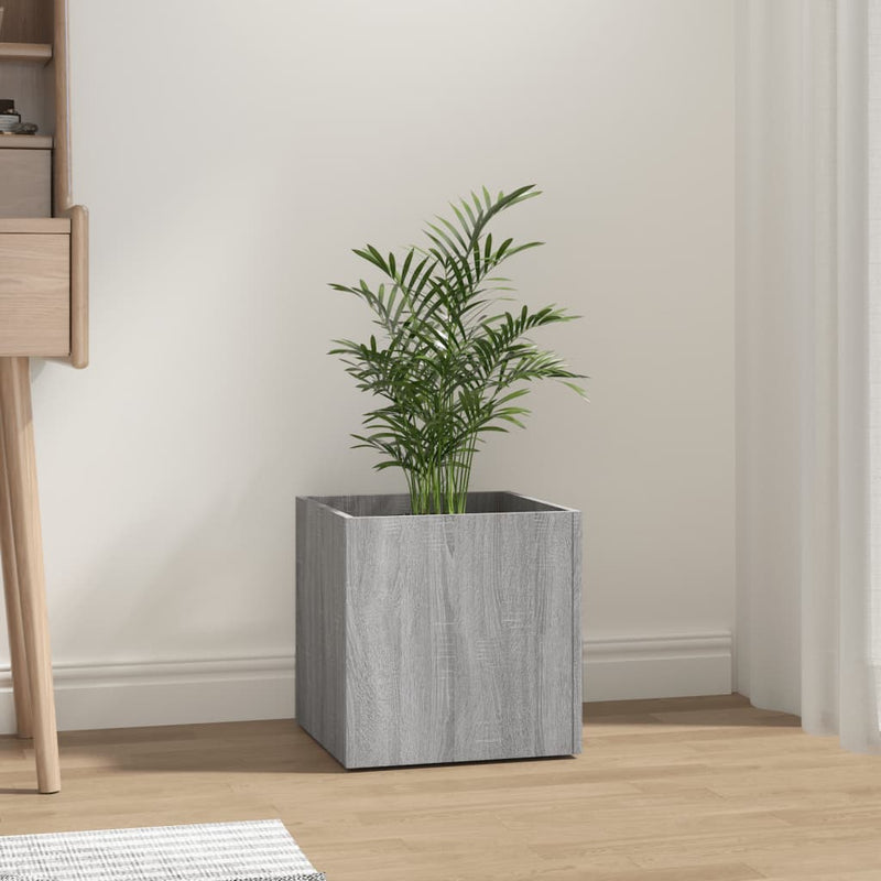 Load image into Gallery viewer, Vidaxl plantenbak 40x40x40 cm bewerkt hout grijs sonoma eiken