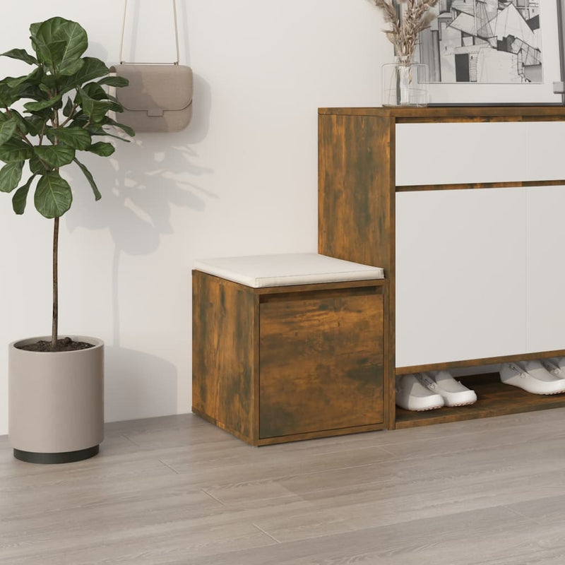 Load image into Gallery viewer, VidaXL Opbergbox met lade 40,5x40x40 cm bewerkt hout gerookt eiken