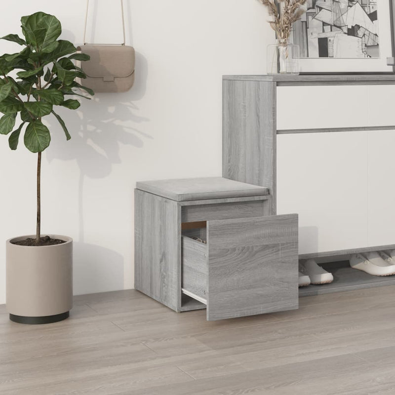 Load image into Gallery viewer, VidaXL Opbergbox met lade 40,5x40x40 cm bewerkt hout grijs sonoma eik