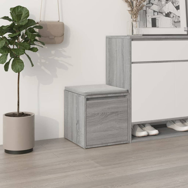 Load image into Gallery viewer, VidaXL Opbergbox met lade 40,5x40x40 cm bewerkt hout grijs sonoma eik