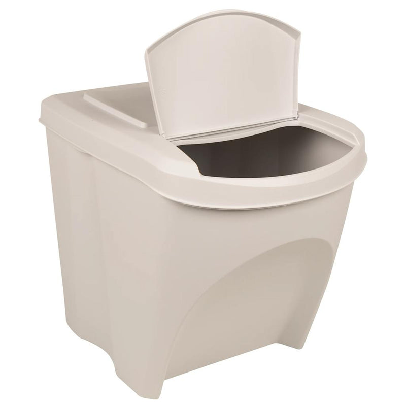 Load image into Gallery viewer, Vidaxl vuilnisbakken 3 st stapelbaar 75 l polypropeen wit