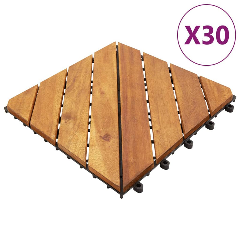 Load image into Gallery viewer, VidaXL Terrastegels 30 st 30x30 cm massief acaciahout bruin