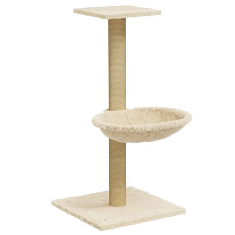 Load image into Gallery viewer, Vidaxl kattenmeubel met sisal krabpaal 74 cm crèmekleurig