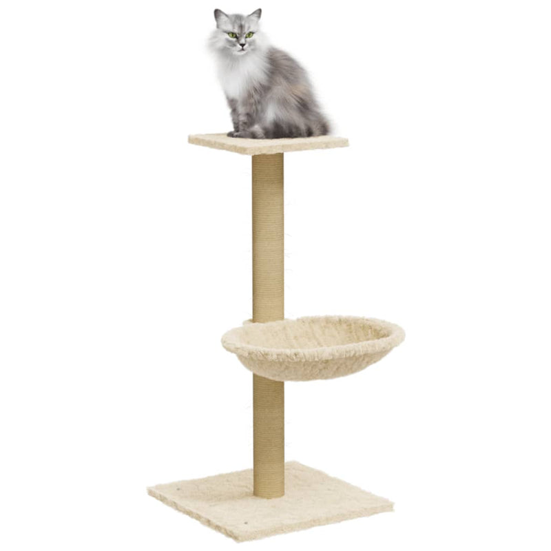 Load image into Gallery viewer, Vidaxl kattenmeubel met sisal krabpaal 74 cm crèmekleurig