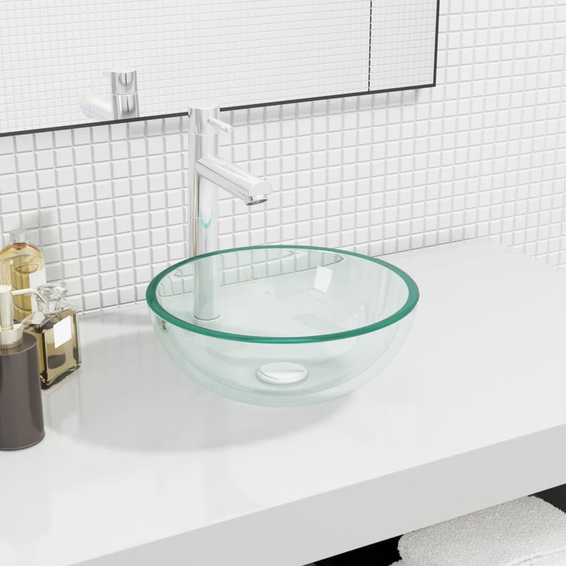 Load image into Gallery viewer, Vidaxl wasbak 30x12 cm gehard glas transparant