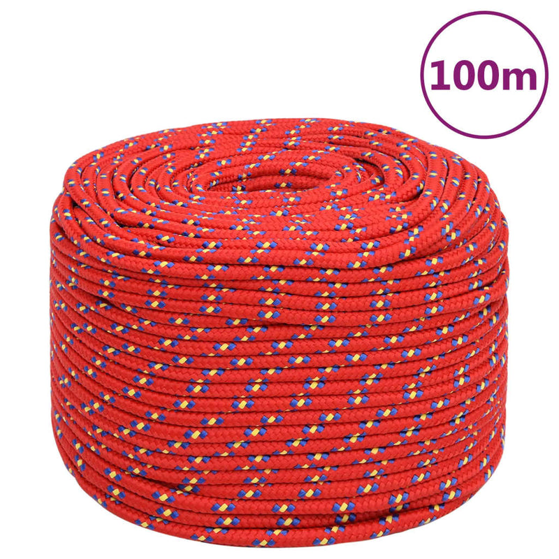 Load image into Gallery viewer, Vidaxl boottouw 10 mm 100 m polypropyleen rood