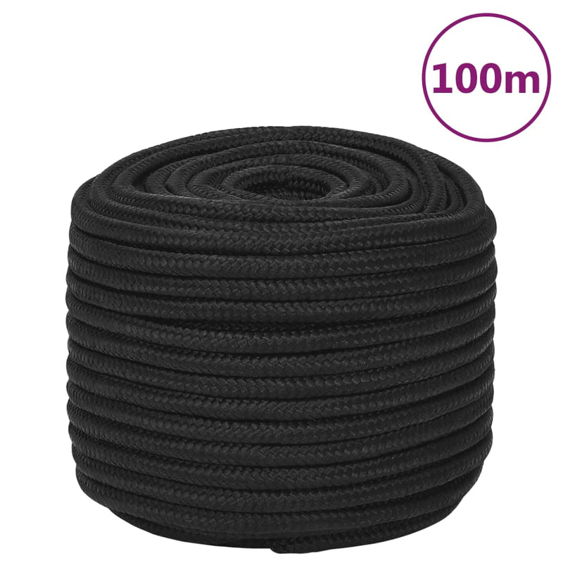 Load image into Gallery viewer, Vidaxl boottouw 12 mm 100 m polypropeen zwart