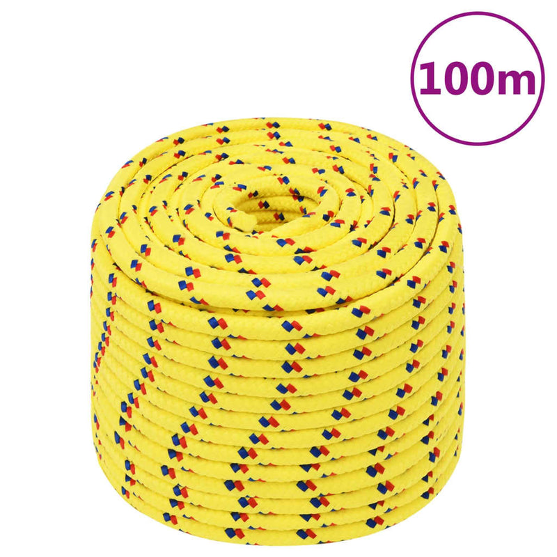 Load image into Gallery viewer, Vidaxl boottouw 14 mm 100 m polypropyleen geel